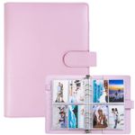 A5 Binder Card Collector with 30 Pack 4-Pocket Card Pages, 6 Ring Binder Album with 240 Card Slots, PU Leather Binder Cover with Magnetic Buckle Closure for Organizing K-pop Photocards