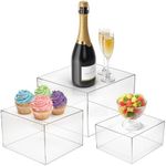 Winter Shore Acrylic Cube Display Risers [3 Pack] - Clear Nesting Display Box Stands with Hollow Bottoms - Square Transparent Storage Acrylic Boxes for Retail & Home Display - Small, Medium, Large