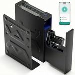 Biometric Gun Safe for Handgun, Auto Open Handgun Safe for Nightstand,Bedside Mounted Pistol Safety Box, Pistol Safe with Silent Mode, LED Light, Quick Access with Fingerprint+APP Control+Key+Passcode