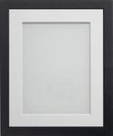 Frame Company Allington Black 14x11 inch Frame With White Mount For Image A4 *Choice of sizes* Fitted with Real Glass