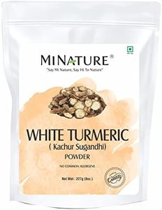 White Turmeric Powder by mi nature | Kachur, Curcuma zeodaria,Poolankilangu powder | 227g(8 oz) (0.5 lb) | Does not stain | White turmeric powder for face and skin | 100% Natural powder| From India