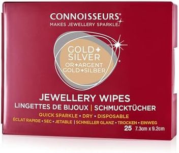 CONNOISSEURS Jewelry Wipes - Compact Gold and Silver Jewelry Cleaner, Polish and Remove Tarnish to Restore Brilliance, 25 Count (Pack of 1)