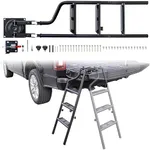 POKIAUTO Universal Foldable and 360° Rotatable Tailgate Ladder for Pickup Truck, Quick Use, Heavy Duty 45" Folding Tailgate Step Ladder with Lock Device Fit for Pickup Truck Accessories