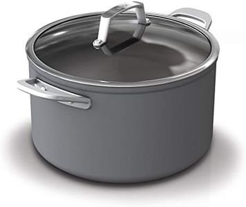 Ninja C30480 Foodi NeverStick Premium 8-Quart Stock Pot with Glass Lid, Hard-Anodized, Nonstick, Durable & Oven Safe to 500°F, Slate Grey