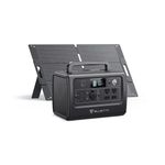 BLUETTI Solar Generator EB70S with 100W Solar Panel Included(Ships Separately), 716Wh LiFePO4 Battery Backup w/ 4 800W AC Outlets, Solar Generator for Road Trip, Off-grid, Power Outage
