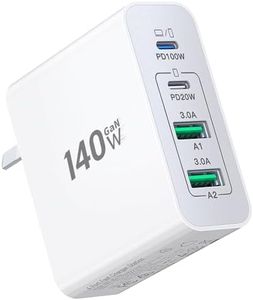 USB C Wall Charger Block, 140W GaN 4-Port Fast Charger Charging Station Hub,100W Laptop Adapter for MacBook Pro/Air, iPad Pro, Galaxy S23, Dell XPS 13, Note 20/10+, iPhone 16/Pro, Steam Deck, and More