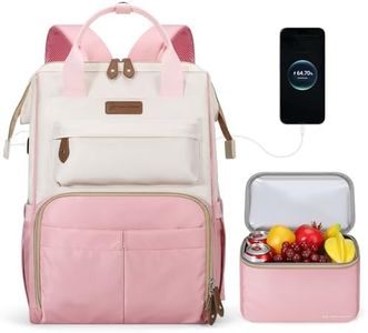 Maelstrom Travel Backpack with Lunch Box (Pink-Beige)