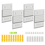 4 Pairs French Cleat Picture Hanger, Luxiv Metal Mounting Bracket for Photo Frames Aluminum Z Hanger, Wall Mount Mirror Hanger Z Bar Hanging Picture Ledges with Screws, Level Tool (2 inches)