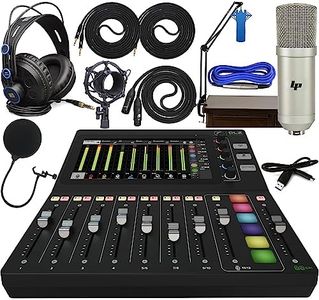 Mackie DLZ Creator Adaptive Digital Mixer Bluetooth or USB For Podcasting and Streaming with and Adjustable Suspension Boom Arm + HD7 Headphones