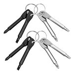 IUFDGHN 8 Pieces Pocket Keychain Screwdrivers, Key Chain Flathead & Phillips Screwdriver Set Portable Mini Screwdriver Repairing Tool with Keyring - Black & Silver