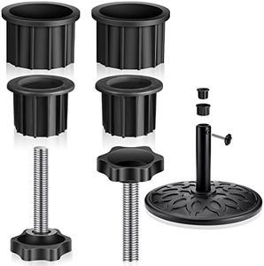 Umbrella Base Stand Hole Ring Plug Cover and Cap Umbrella Stand Replacement Part with M8 Thread Replacement Hand Knob Threaded Plastic Knobs Patio Black Umbrella Handle Replacement Parts (6 Pcs)