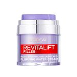 L’Oréal Paris Face Moisturiser, Revitalift Filler Plumping Water Cream, Lightweight Face Cream with Micro-Epidermic Hyaluronic Acid, Multi-Layer Skin Hydration, Smooths & Re-Plumps Wrinkles, 50ml