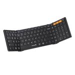 ProtoArc Foldable Bluetooth Keyboard, XK01 Folding Wireless Portable Keyboard with Numeric Keypad, Full-Size Travel Keyboard for iPad Tablet Smartphone Laptop PC Windows iOS Android, Black