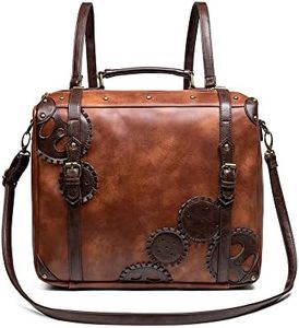 Steampunk Crossbody Bags for Women Handbags for Women Messenger Bag Gear Embossed Laptop Bag Travel Bag School Work Bag Brown