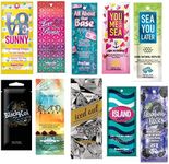 10 NEW ASSORTED INDOOR TANNING BED LOTION PACKETS SAMPLES PACKETTES