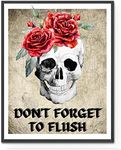 Roxbury Row Skull Bathroom Decor | Skeleton Decor, Skull Decor | Funny Bathroom Signs, Skull Gifts for Women | Gothic Bathroom Decor | Halloween Bathroom Decor (8x10 Unframed)