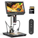 4K Digital Microscope, Elikliv EM4K 8" Coin Microscope 2000x, 52MP HDMI Microscope, Soldering Microscope for Adults, LCD Microscope for Electronics Repair, 3840P UHD Video Microsocpe, 10" Stand, 64G