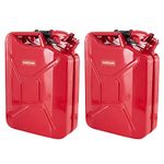 2) Wavian 3009 5.3 Gallon 20 Liter Authentic CARB Jerry Can with Spout, Red