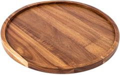 SYSI HOME Wooden Round Serving Tray for Home | Decorative Kitchen & Dining Table Tray | The Perfect Tray for Coffee Table and Home Decor