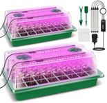 SIMTWO Seed Starter Tray 2 Pack, 80 Cells Seed Starter Kit with 4 Grow Lights, Seed Germination Kit, Smart Seeding Starter Tray with Timer & Humidity Dome, Adjustable Brightness 3 Modes, 4 Timing