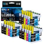 E-Z ink Pro LC203 Compatible Ink Cartridges Replacement for Brother LC203XL LC201 XL to use with MFC-J4420DW MFC-J885DW MFC-J880DW MFC-J485DW MFC-J4620DW (Black, Cyan, Magenta, Yellow, 15 Pack)