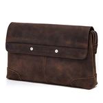 Leather Clutch Purse Wallet for Men, Mens Clutch Bag Leather Handbag Leather Cell Phone Wallet Business Card Holder Organizer Holder Wrist Bag