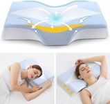 Cervical Pillow for Neck Pain Relief, Neck Pillow for Sleeping Neck Pain, Orthopedic Sleeping Pillow for Neck and Shoulder Pain, Ergonomic Contour Memory Foam Neck Support Pillow for Side Back Sleeper