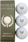 Second Ave Pack of 3 Golf Balls World's Best Dad Father's Day Christmas Birthday Golfer Gift