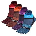 YABAIKE Toe Socks for Men Women 4 Pairs COOLMAX Running Socks High Performance Athletic Five Finger Socks