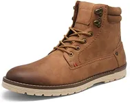 Vostey Men's Boots Casual Boots for Men Side Zipper Motorcycle Chukka Boots Mens Retro Outdoor Hiking Boots (BMY8071 Yellow Brown 10.5)