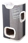 TRIXIE Modern scratching tower for cats ""Cat Tower Jorge, 38 x 38 x 78 cm, anthracite/light grey/grey, 44957, plush, sisal, claw care