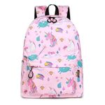 NISHI - Medium Kids Backpack Waterproof Backpack, Girls & Women Stylish Trendy College, School & College Bag (PINK UNICORN)