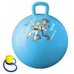 MD'S Home Inflatable Sit and Bounce Rubber Hop Ball for Kids, Space Hopper Jump Ride-on Toy Bouncy for Kids, Hopping Ball, Bouncing Ball with Air Pump Included-65 cm, Multicolor