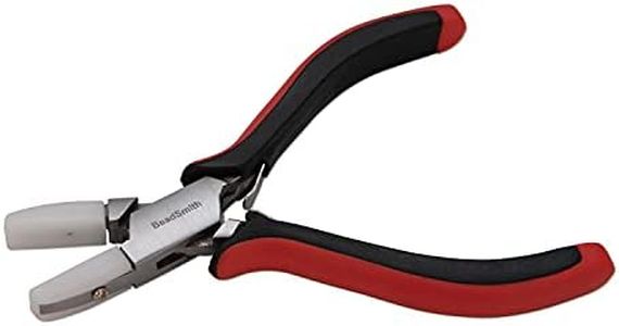 The Beadsmith Flat Nylon Jaw Pliers – Fine Tips – 5 inches (127mm) – Ergonomic Handle with Double Leaf Springs – Jewelry Making Tool for Creating Bracelets, Earrings and Necklaces