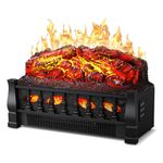 Havato Electric Fireplace Log Set Heater, 21" Vintage Design Portable Freestanding Fireplace Log Heater, Realistic Flames, Overheated Protection, Realistic Ember Bed for Home and Office, 750W/1500W