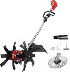 Cordless 2-in-1 Tiller Cultivator & Weed Wacker Compatible with Milwaukee 18V Battery (Tool Only), Ecarke Brushless Electric Garden Tiller Weed Eater, 9" Tilling Width 9.4" Depth for Soil Cultivation