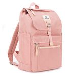 SEVENTEEN LONDON – Modern Pink 'Fulham' Fold Top Backpack in a Classic Urban Design – Fits Laptops up to 15"