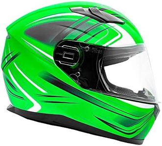 Typhoon Full Face Motorcycle Helmet DOT Certified - (Matte Green, Adult 3XL)