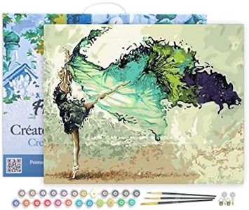 Figured'Art Paint by Numbers Kit for Adults with Frame Modern Dancers 16"x20" - Craft Art Painting DIY Kit Canvas Already Stretched on a Wooden Frame