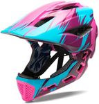 Kids Full Face Helmets, Kids Bike Helmet MTB Mountain BMX Multi-Sport Detachable Helmet from Toddler to Youth, Suggest Age 5-12 Years CPSC Certificated (Pink)
