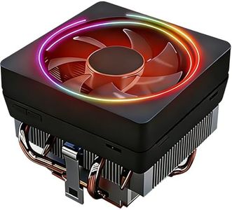 AM4 CPU Cooler - Wraith Prism Cooler Heat Pipes Copper Base/Alum Heatsink,4-Pin PWM LED RGB CPU Cooling Fan Pre-Applied Thermal Paste, Compatible with AMD AM4/AM5/AM2/AM3 Ryzen 3700X/4700X/5700X/7700