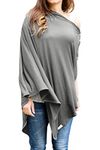 Byrd & Blume Super Soft Breastfeeding Cover, Nursing Cover, Shawl, Wrap, Scarf, Poncho, Swaddle, Stroller Blanket & Baby Car Seat Cover, 100% Viscose, Oeko-Tex Certified, 60" x 28" (Cool Grey)