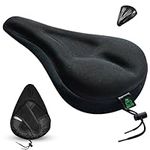 Zacro Bike Seat Cushion - Gel Padded Bike Seat Cover for Men Women Comfort, Extra Soft Exercise Bicycle Saddle Compatible with Peloton, Stationary Spin Cycling Bike, Outdoor & Indoor (11 x 7in)