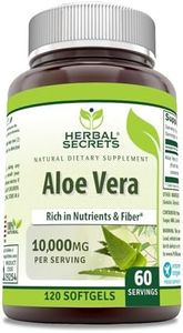 Herbal Secrets Aloe Vera 10000 Mg, 120 Softgels (Non-GMO) - Regulates Intestinal Bacteria, Soothes Digestive Track, Helps Improve Immune Function*