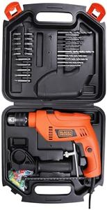 BLACK+DECKER HD555KA50 550W 13mm Variable Speed Reversible Impact Drill Kit with 50 Accessories Kitbox for Home and Professional use