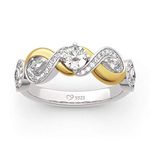 Jeulia 1 Carat Diamond Ring Women Two Tone Engagement Rings 14k Gold Over Sterling Silver Eternity Ring Round Cut CZ Cubic Zirconia Infinity Rings Anniversary Promise with Jewelry Gift Box (9)
