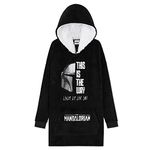 The Mandalorian Blanket Hoodie for Boys Teens, Baby Yoda Fleece Wearable Blanket (Black)