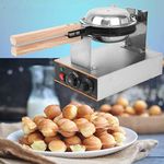 THW Commercial Electric Round Bubble Waffle Maker Machine (Metallic)