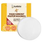 Katbite 5 Inch 200Pcs Parchment Paper Rounds, Round Baking Sheets Paper, Uses for Cake Baking, Patty Separating, Tortilla Wrapping