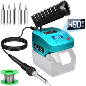 Soldering Iron Station kit Digital LCD Display for Makita 18V Battery, Cordless soldering iron kit with Low Voltage Protection & USB&Type-C Charging Port,°C/ºF Conversion, Calibration Support